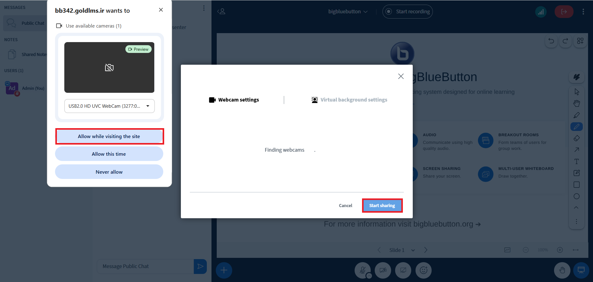 webcam-in-bigbluebutton