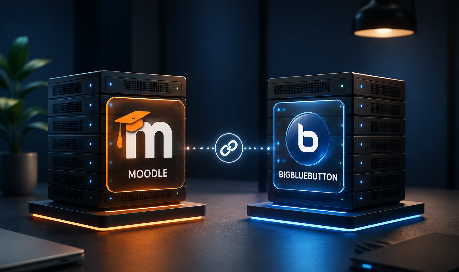 Moodle and BigBlueButton on separate connected servers